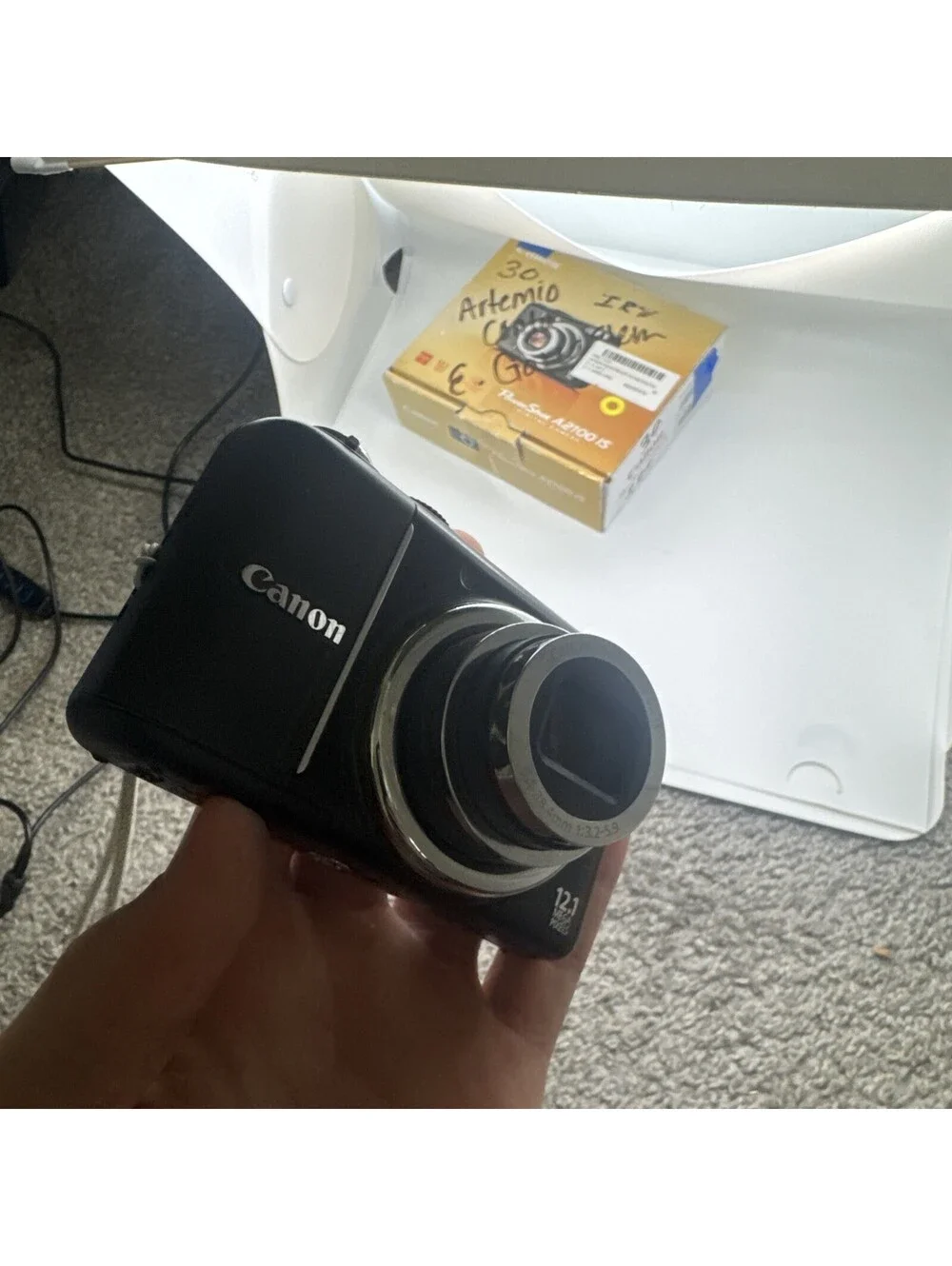 Canon PowerShot A2100 IS 12.1MP - Tested Working W/ Box And Manual Good Conditio